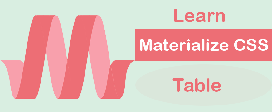 Materialize CSS Tables